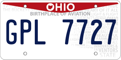 OH license plate GPL7727