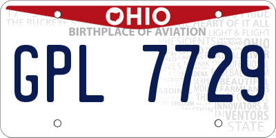 OH license plate GPL7729