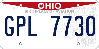 OH license plate GPL7730