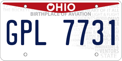 OH license plate GPL7731