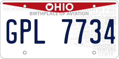 OH license plate GPL7734