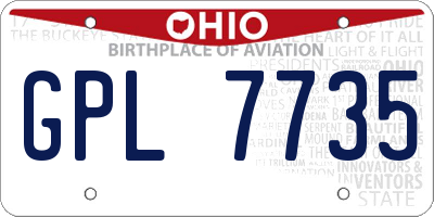 OH license plate GPL7735