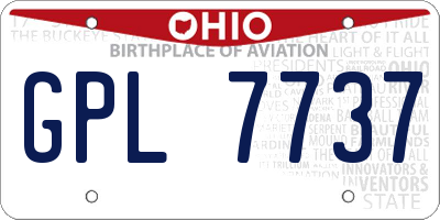 OH license plate GPL7737
