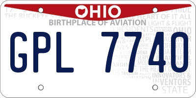 OH license plate GPL7740