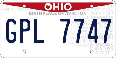 OH license plate GPL7747