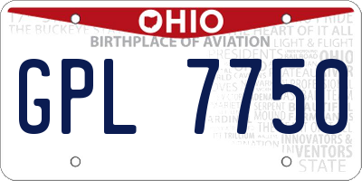 OH license plate GPL7750