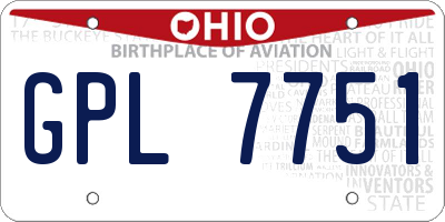 OH license plate GPL7751