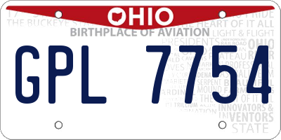 OH license plate GPL7754