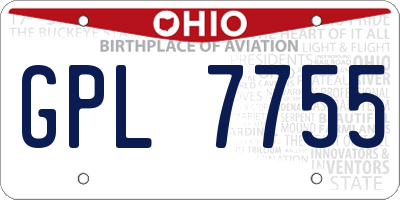 OH license plate GPL7755