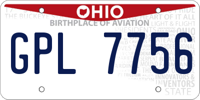 OH license plate GPL7756