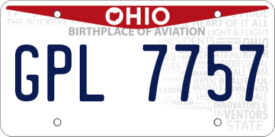 OH license plate GPL7757