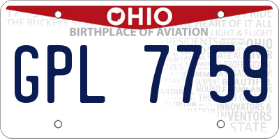 OH license plate GPL7759