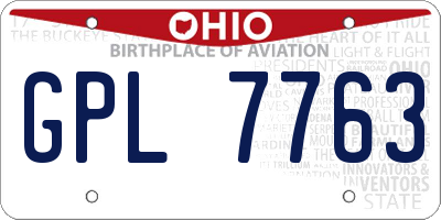 OH license plate GPL7763
