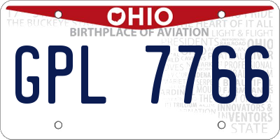 OH license plate GPL7766