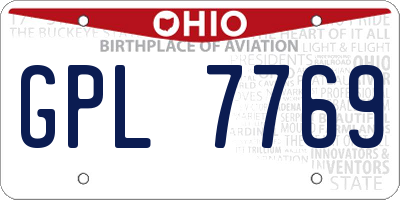 OH license plate GPL7769