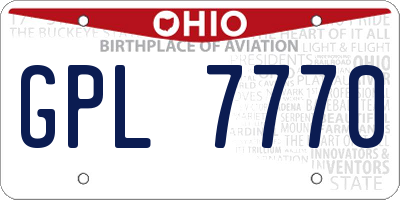OH license plate GPL7770