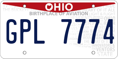OH license plate GPL7774
