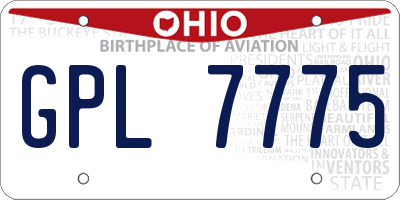 OH license plate GPL7775