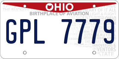 OH license plate GPL7779
