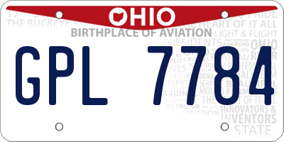 OH license plate GPL7784