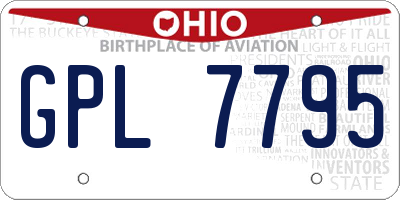 OH license plate GPL7795