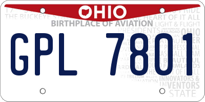 OH license plate GPL7801