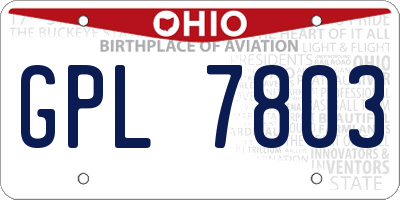 OH license plate GPL7803