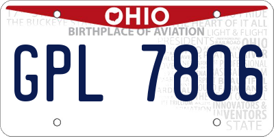 OH license plate GPL7806