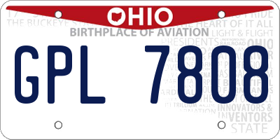OH license plate GPL7808