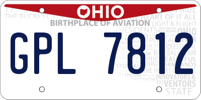 OH license plate GPL7812