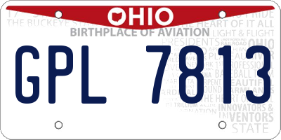 OH license plate GPL7813