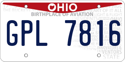 OH license plate GPL7816