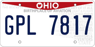 OH license plate GPL7817