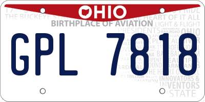OH license plate GPL7818