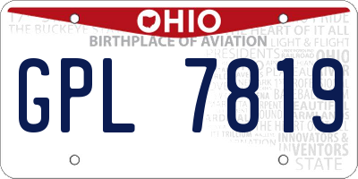 OH license plate GPL7819