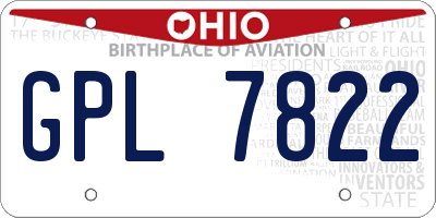 OH license plate GPL7822