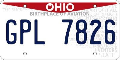 OH license plate GPL7826