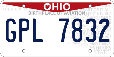 OH license plate GPL7832