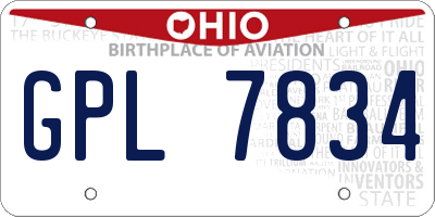 OH license plate GPL7834