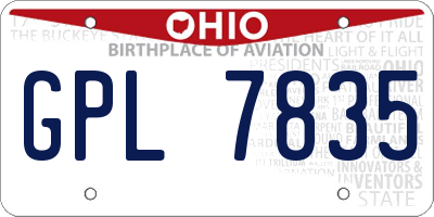 OH license plate GPL7835