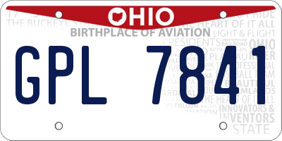 OH license plate GPL7841