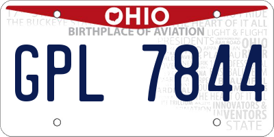 OH license plate GPL7844