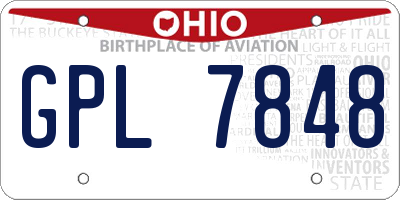 OH license plate GPL7848