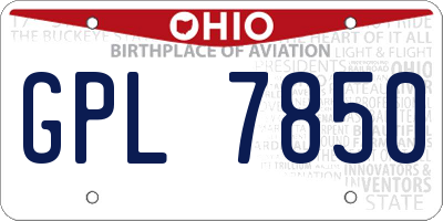 OH license plate GPL7850