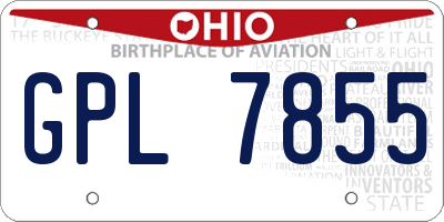 OH license plate GPL7855