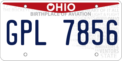 OH license plate GPL7856