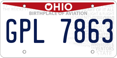 OH license plate GPL7863