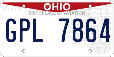 OH license plate GPL7864