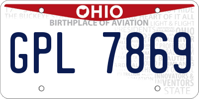 OH license plate GPL7869