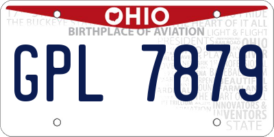 OH license plate GPL7879